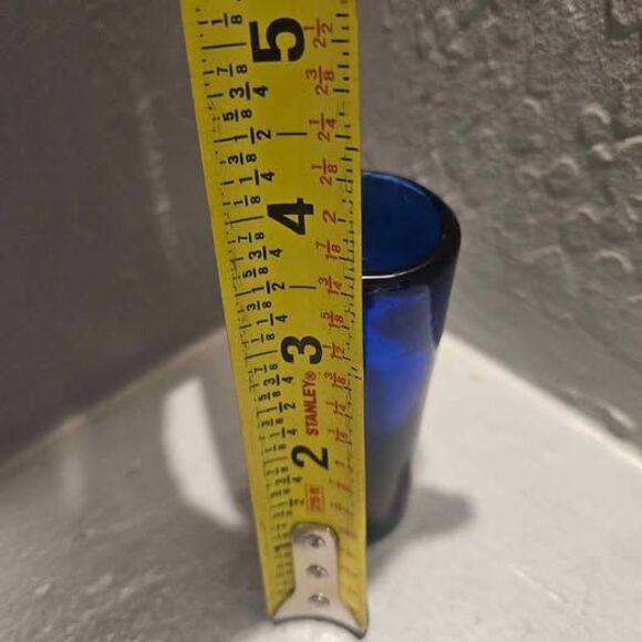 Cobalt Blue Glass Shot Glass 3.5" - Picture 3 of 3